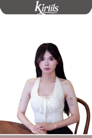 Áo cổ yếm ren nơ cổ